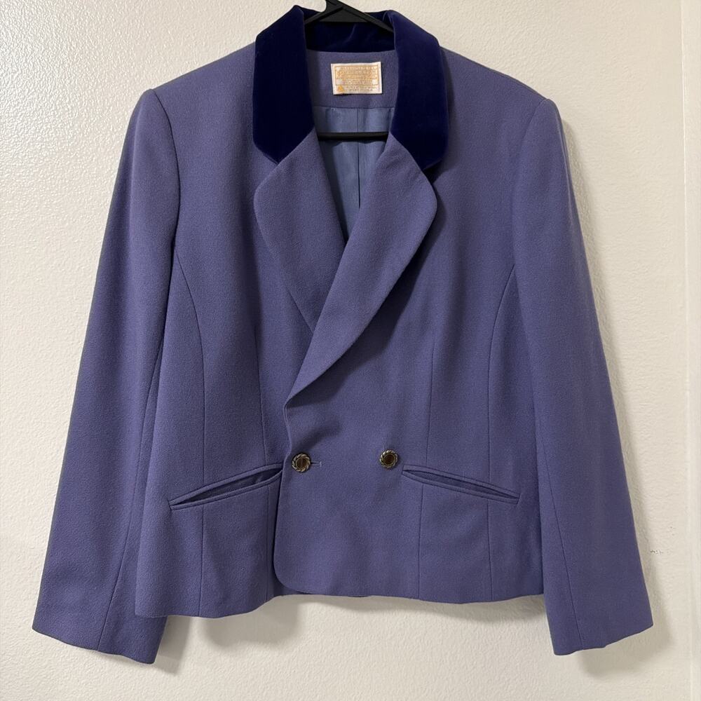 Pendleton Vintage 80's 100% Virgin Wool Blazer Lavender Purple Women's Size 8